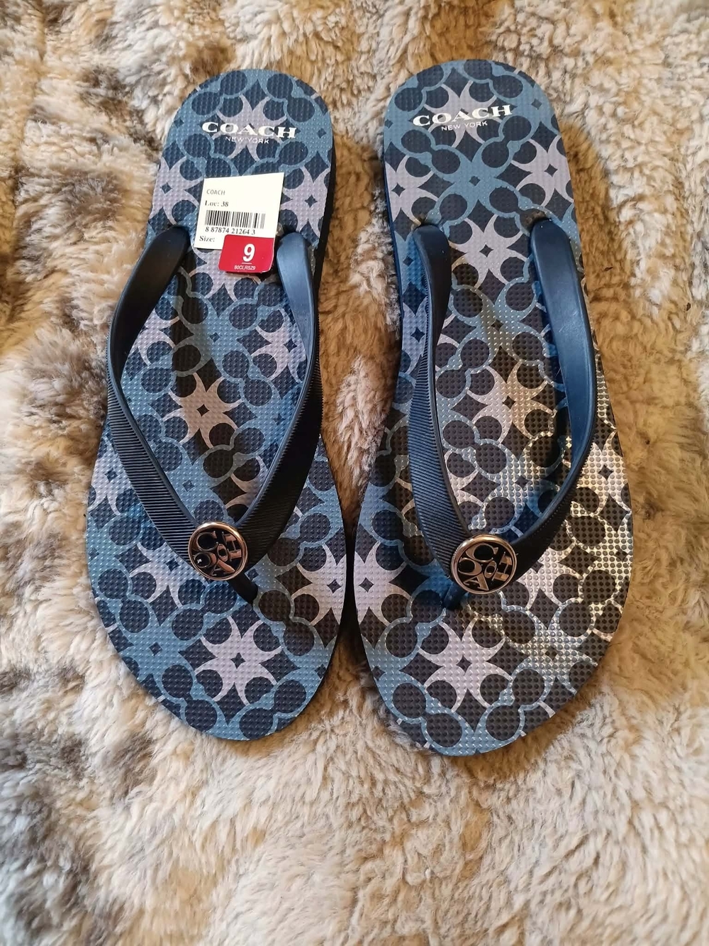 Coach Aleesa Geometric Signature Flip Flop Sandals